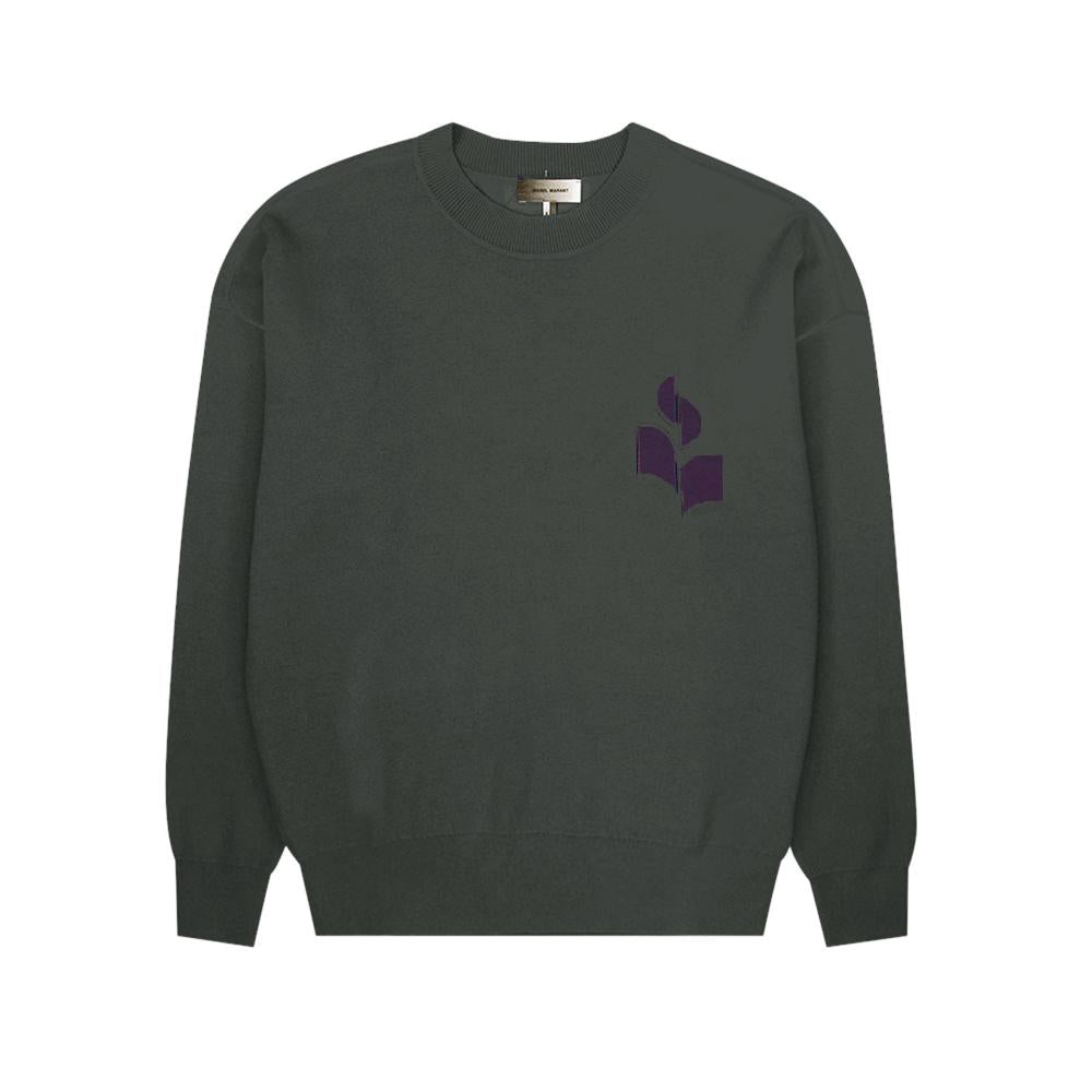 Isabel Marant ATLEY Logo Charcoal Knit Crewneck Sweater
