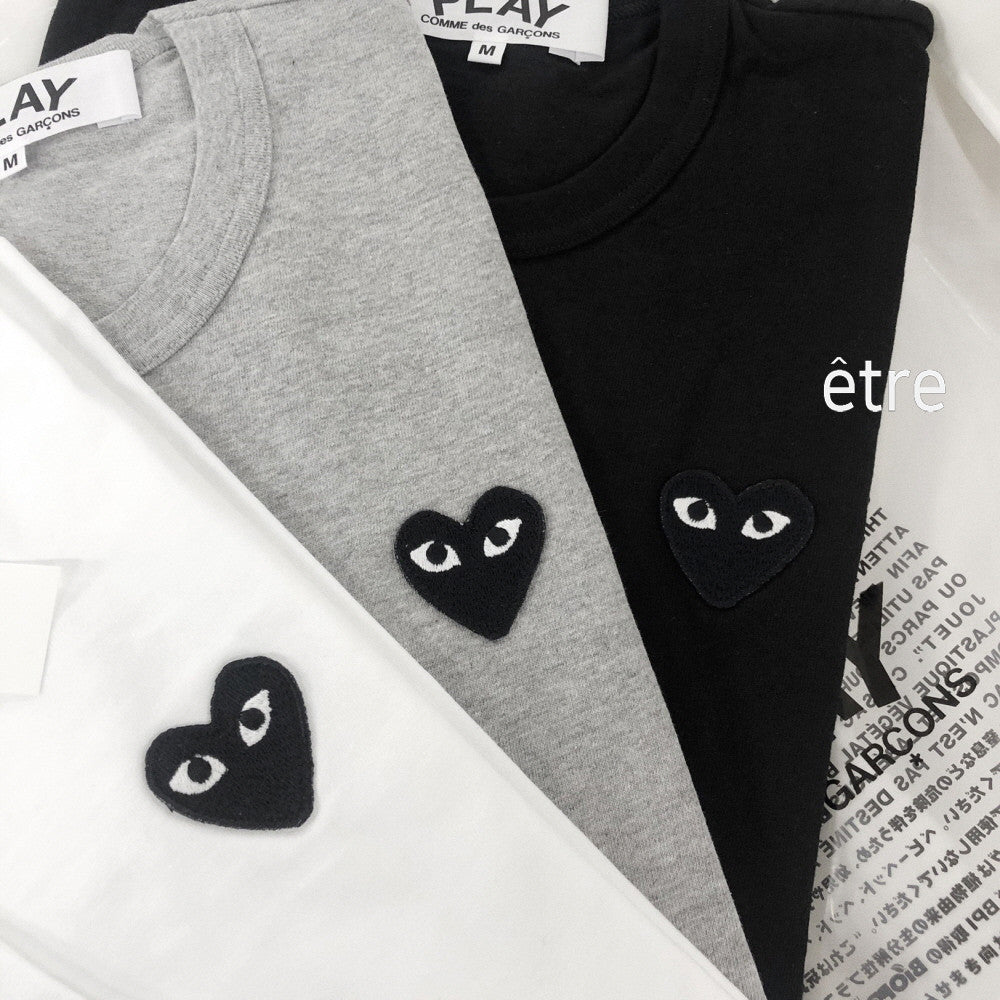 Comme des Garcons Women’s Short Sleeve Tee One-Point Black/Red Patch