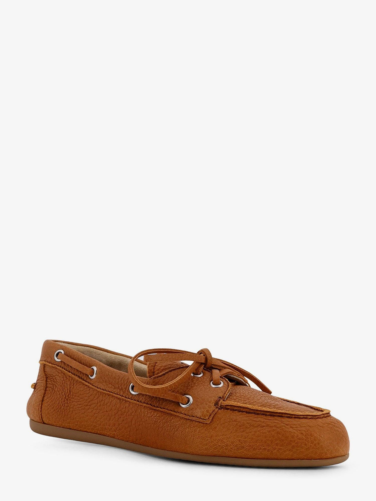 Miu Miu Leather Boat Shoes Loafers Women’s Navy
