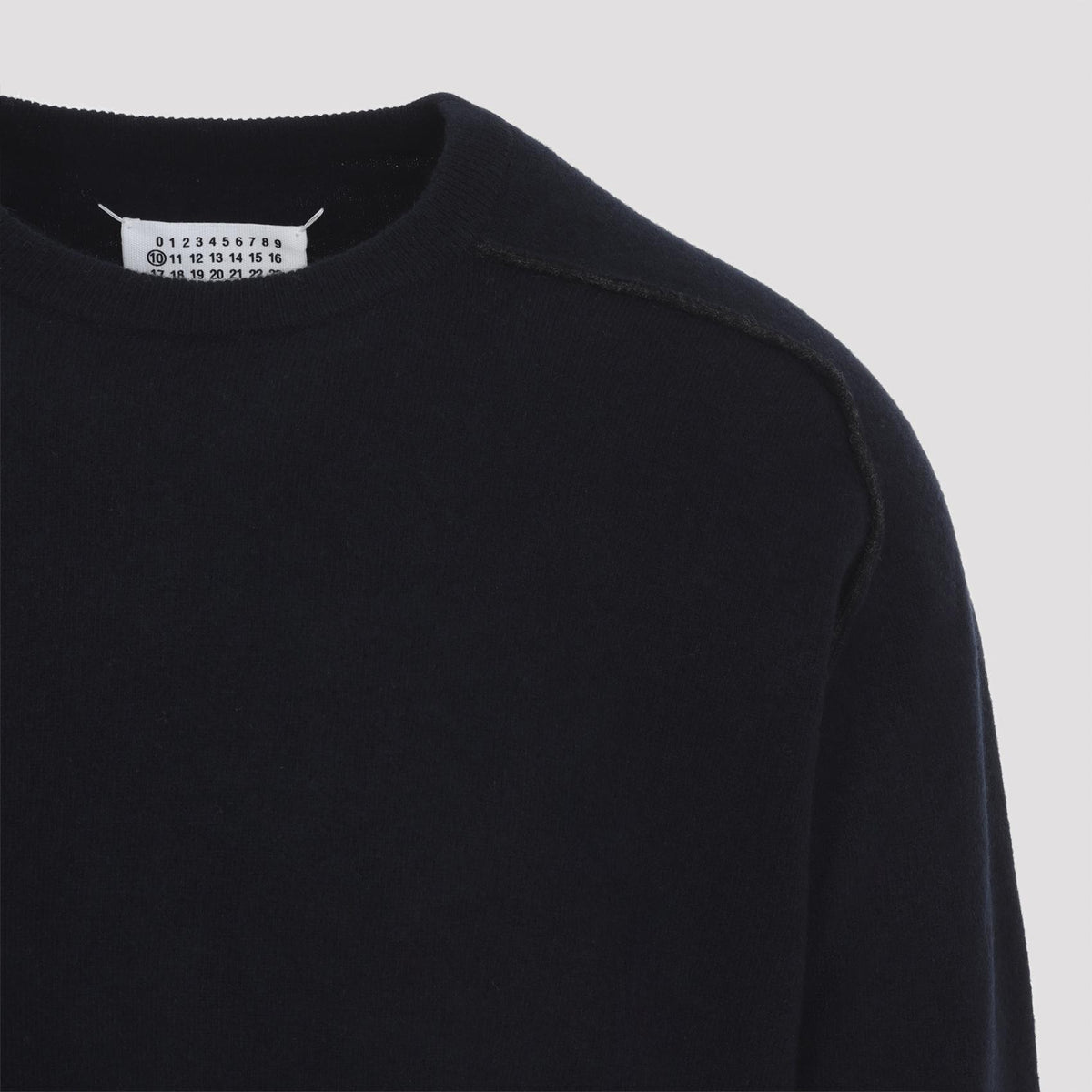 Maison Margiela Wool Blend Crewneck Knit Sweater Men’s Black