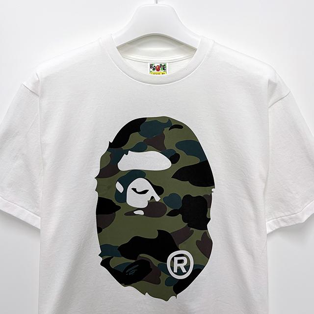 BAPE Giant First Camo Big Ape Head Short Sleeve T-Shirt White/Gray