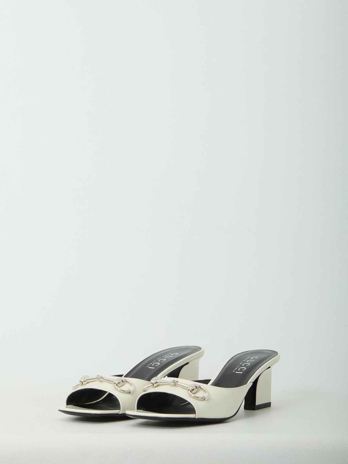GUCCI Leather Strappy Sandals White Women's Sandals