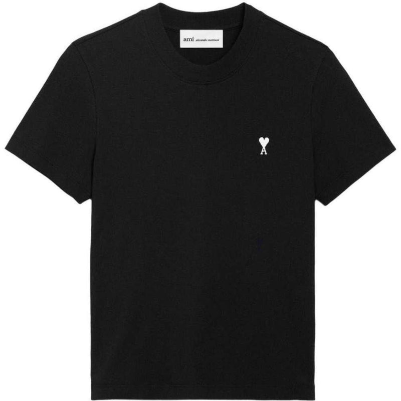 AMI White Heart Logo Black Women’s Short-Sleeve T-Shirt