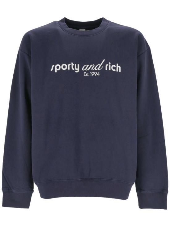 SPORTY&RICH Navy Long Sleeve Sweatshirt CRAW2316 NA