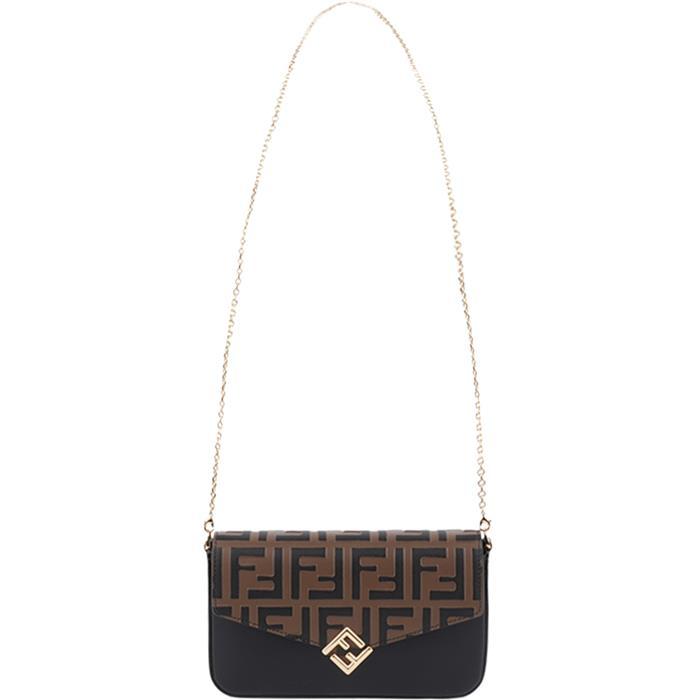 FENDI Women's Diamond FF Wallet on Chain Crossbody Bag