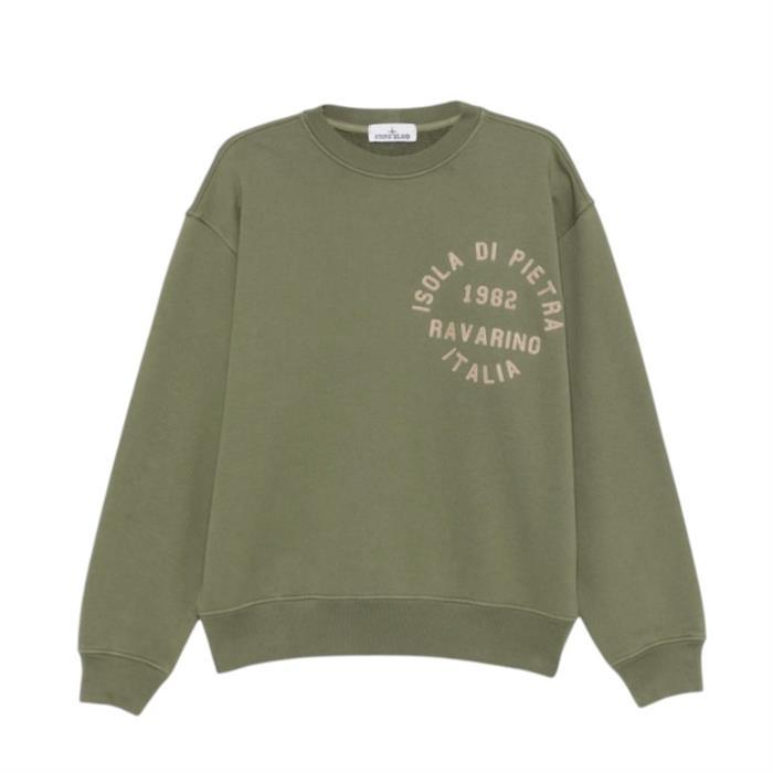 STONE ISLAND Organic Cotton Oversized Crewneck Sweatshirt