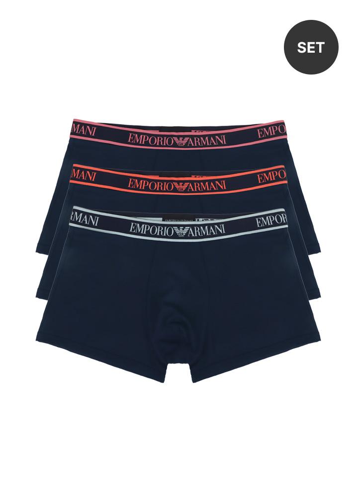 Emporio Armani Men’s Trunks 3-Pack Logo Waistband Underwear Set