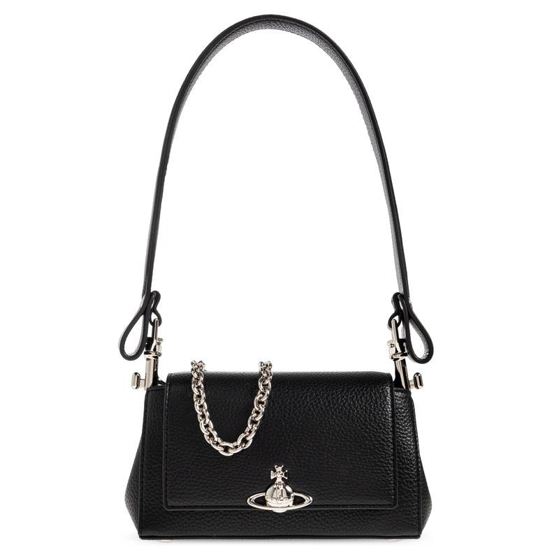 Vivienne Westwood Hazel Small Shoulder Bag Black Leather