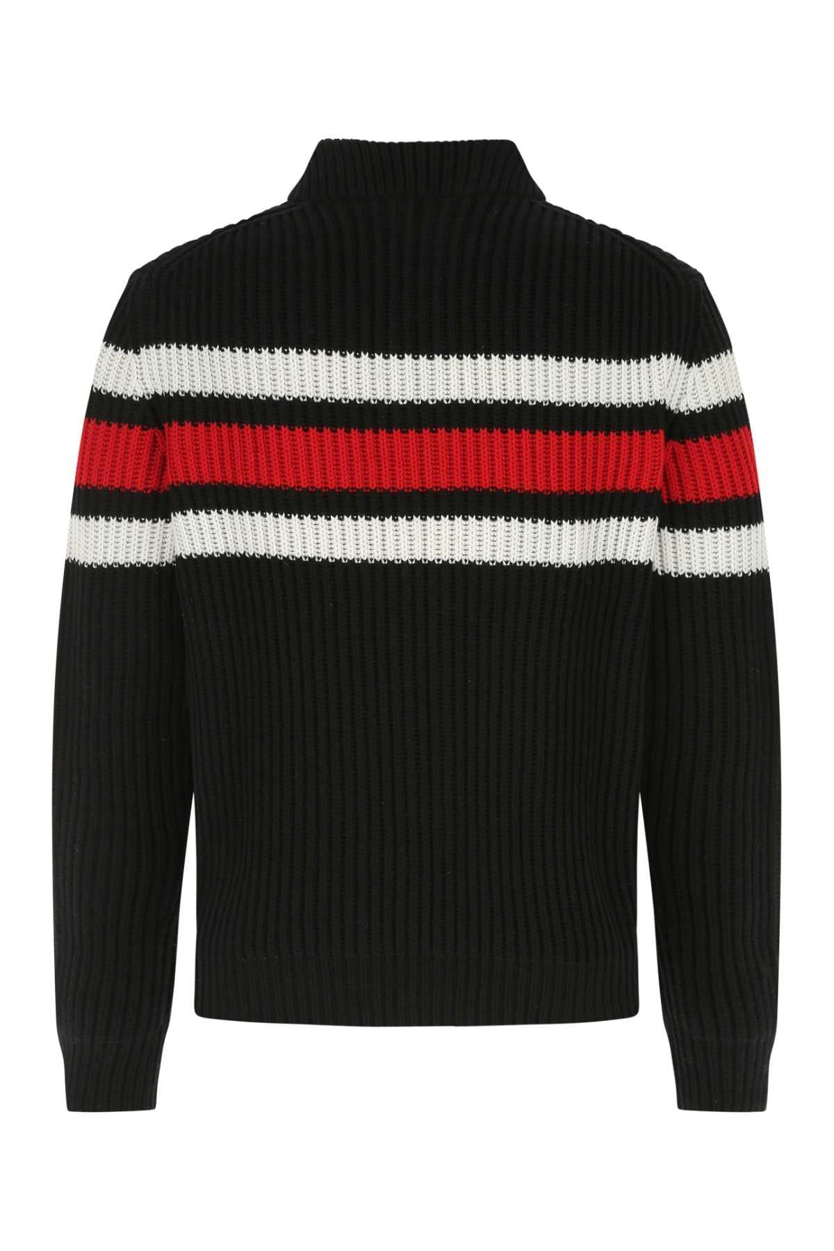 PRADA Black Wool Knit Cardigan for Men