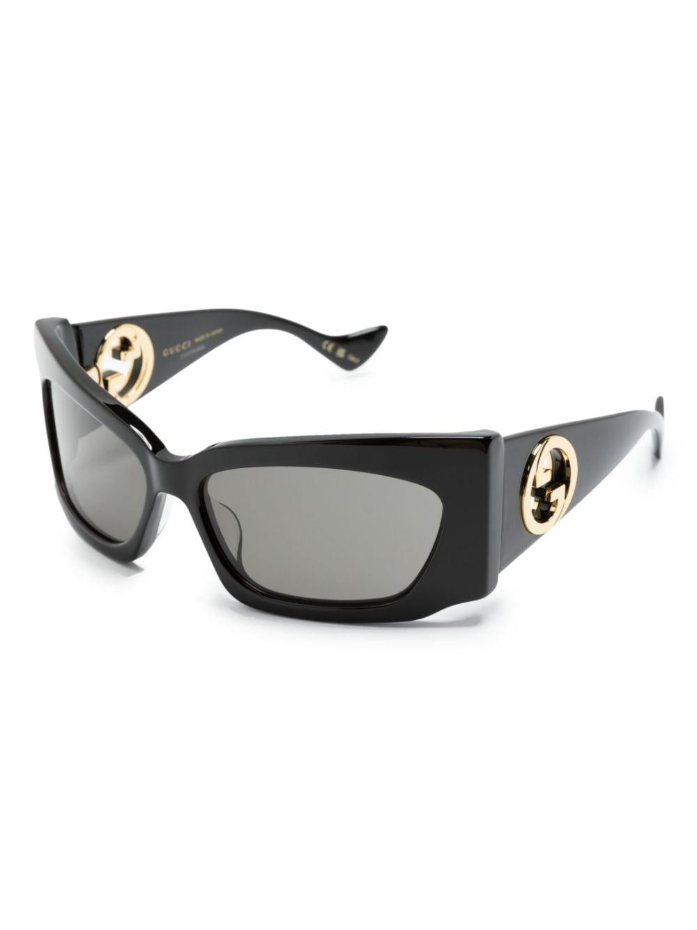 GUCCI Black Acetate Square Sunglasses