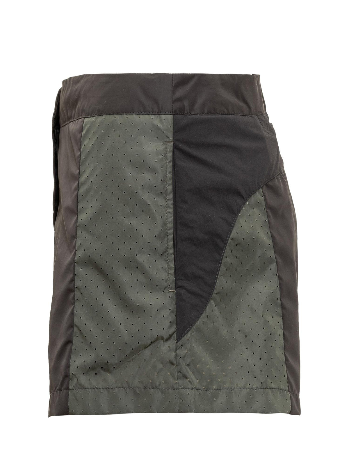 Moncler Black Nylon Drawstring Short Shorts
