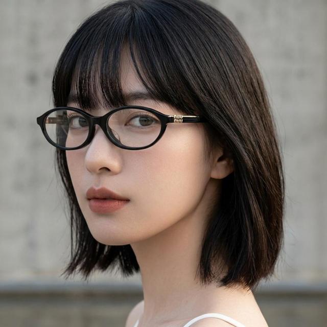 Miu Miu Round Eyeglass Frames Asian Fit Geek Chic Unisex Silver/B MU09XVF 16K1O1