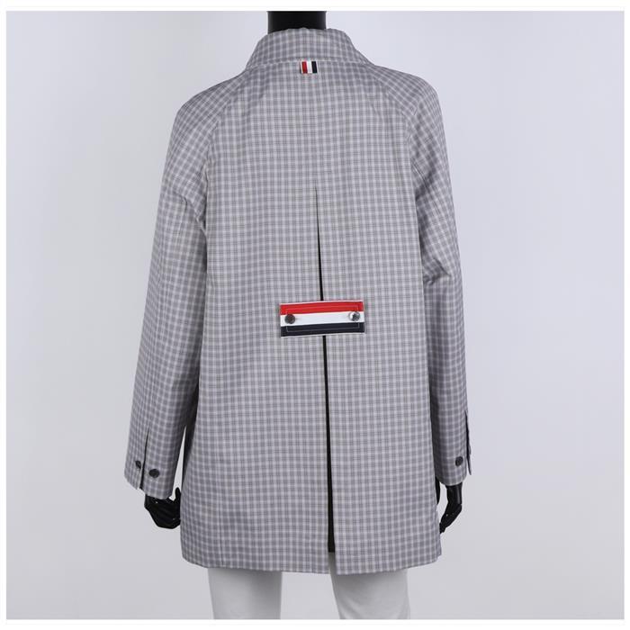 THOM BROWNE Check Tech Canvas Cropped Car Coat FOC834A F0495 035