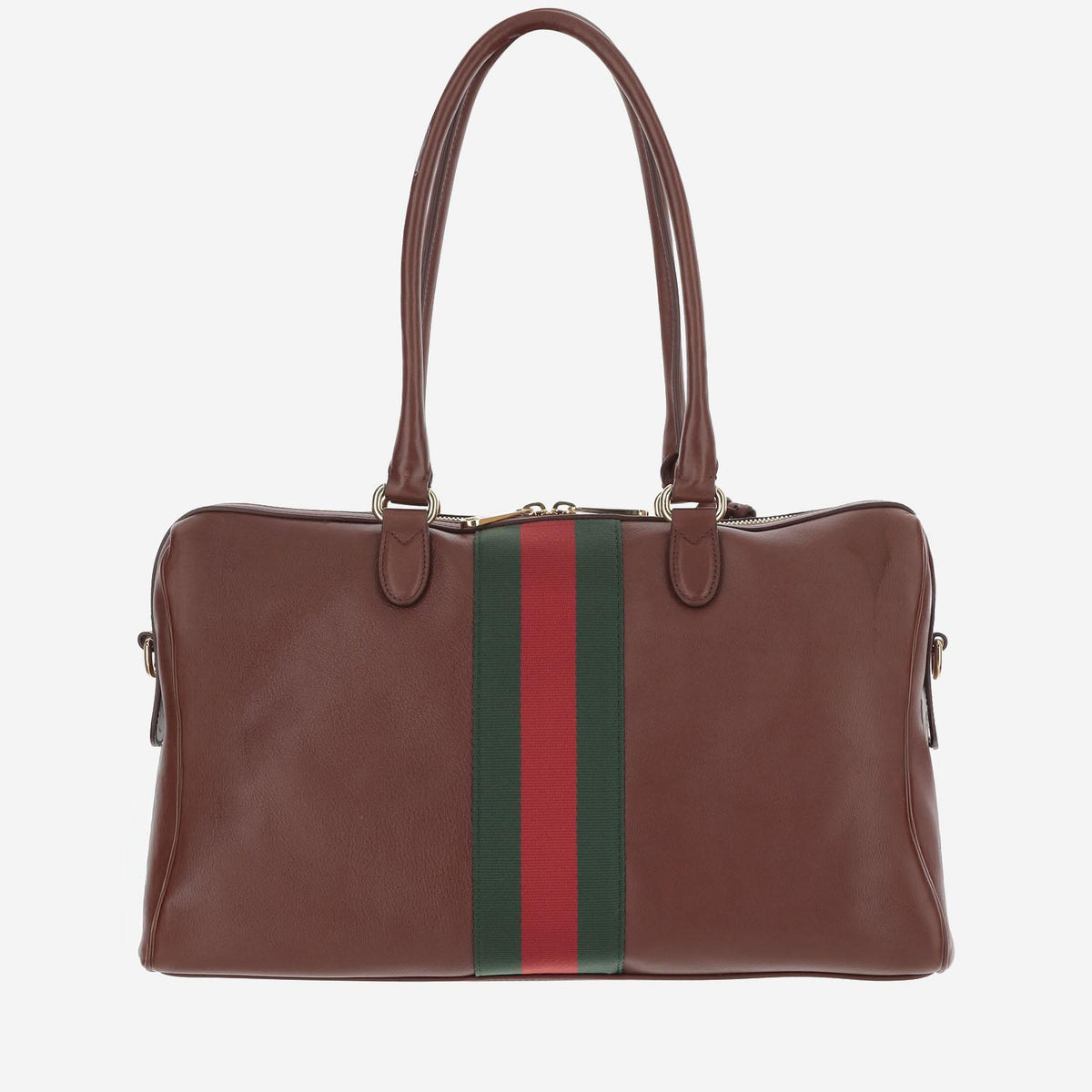 GUCCI Leather Shoulder Bag Brown