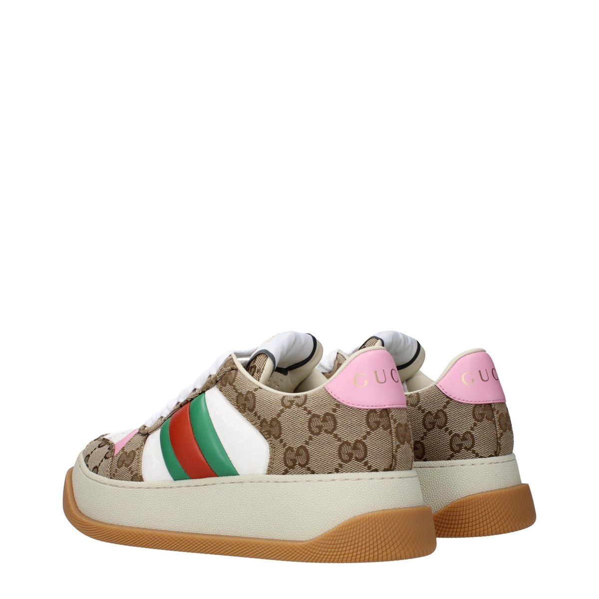 GUCCI Beige Canvas Low-Top Sneakers