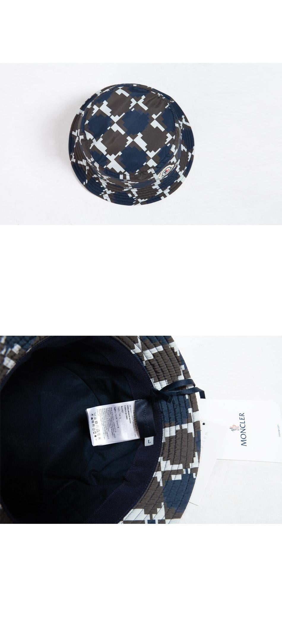 Moncler Logo Patch Digital Print Poly Bucket Hat 3B00034 M4704 590