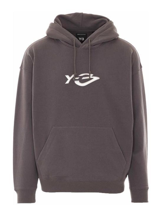 Y-3 Grey Hoodie Pullover Sweatshirt for Women