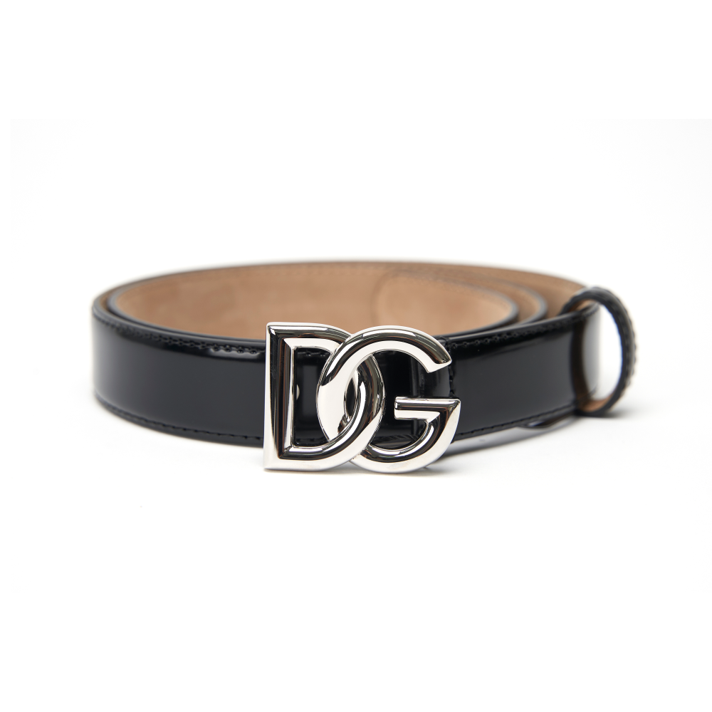 Dolce&Gabbana DG Logo Women’s Belt Gold/Silver-Tone Leather Belt