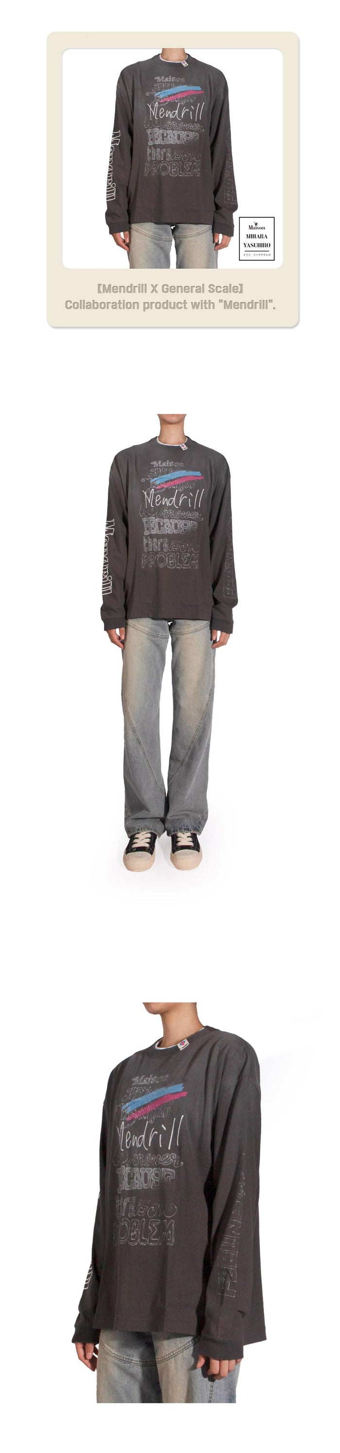 Maison Mihara Yasuhiro Distressed Long Sleeve T-Shirt Black