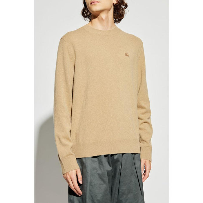 BURBERRY Beige Cashmere-Blend Crewneck Sweater Men
