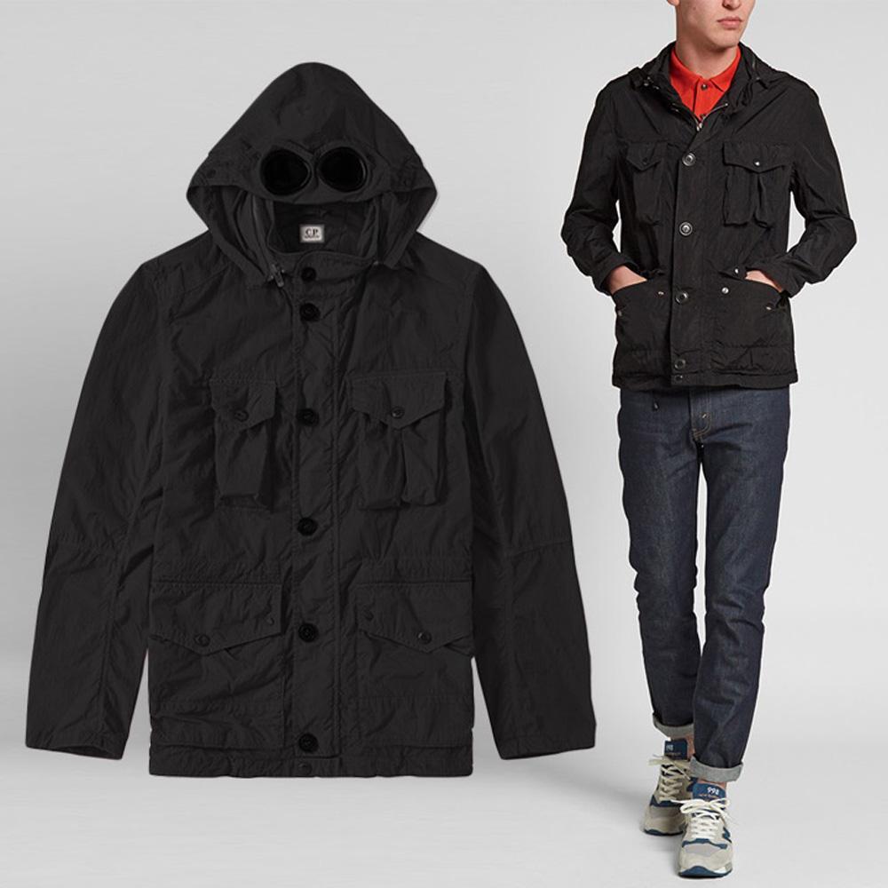 CP Company Goggle Zip-Up Hooded Jacket Black