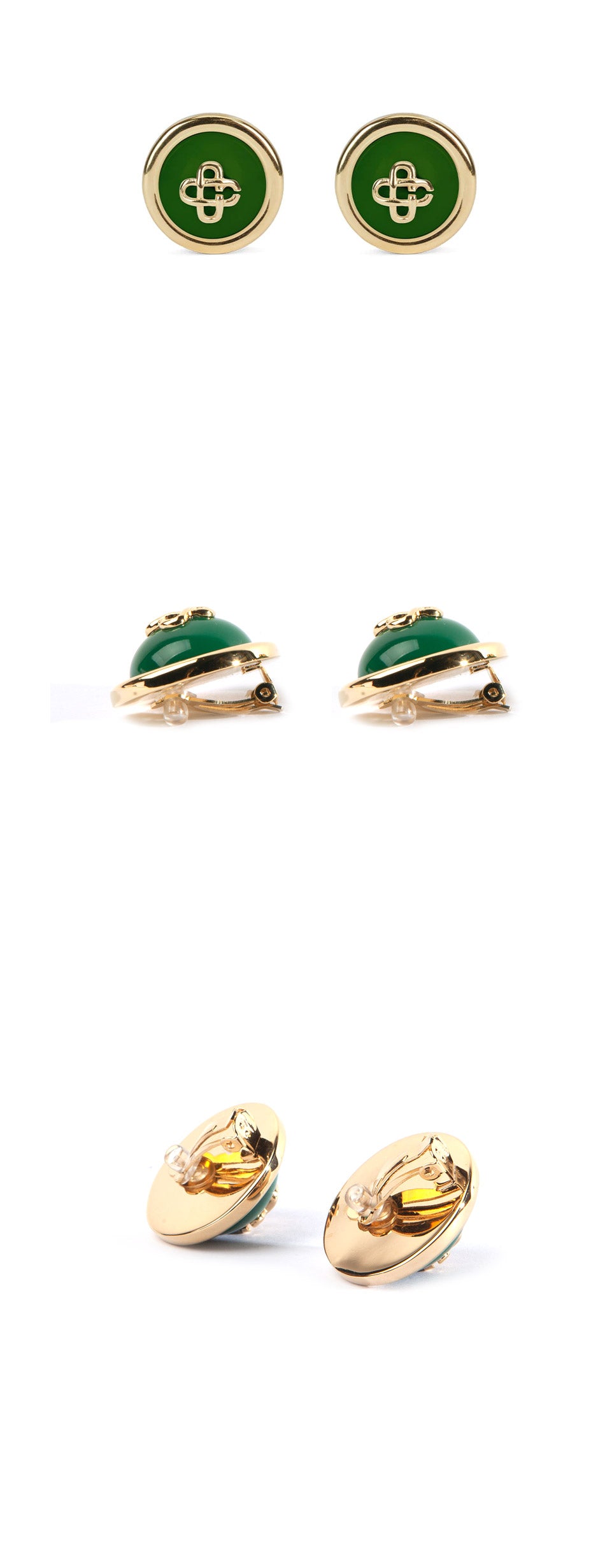 Casablanca Logo Dome Earrings Gold-Tone Women’s Jewelry