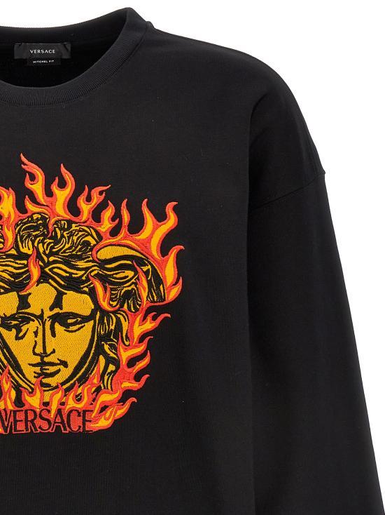 Versace Long Sleeve Sweatshirt for Men 10106881A077511B000 BLACK DOM