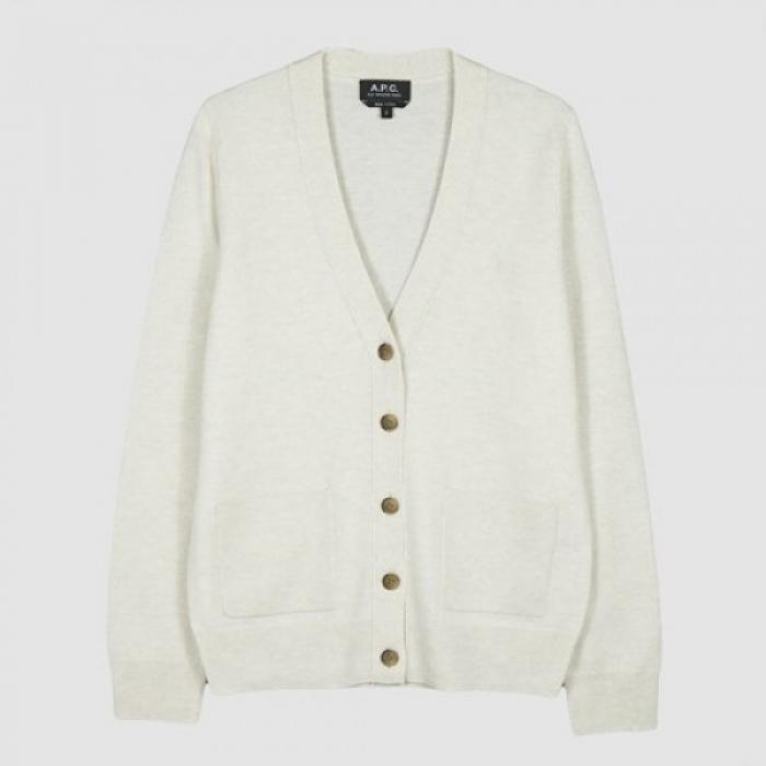 A.P.C. Louisa Wool Cardigan Round Neck Sweater