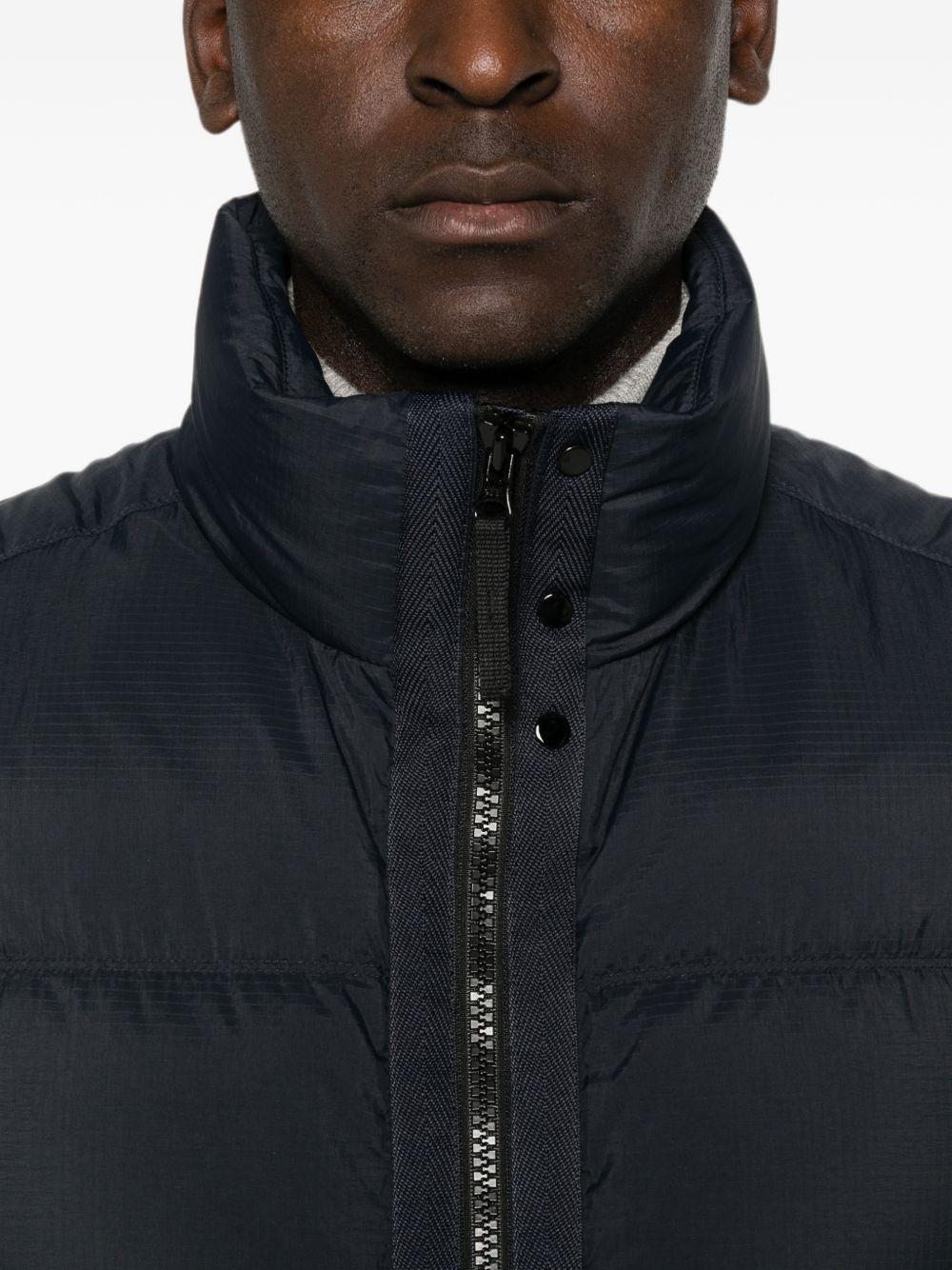 STONE ISLAND Black Nylon Down Vest