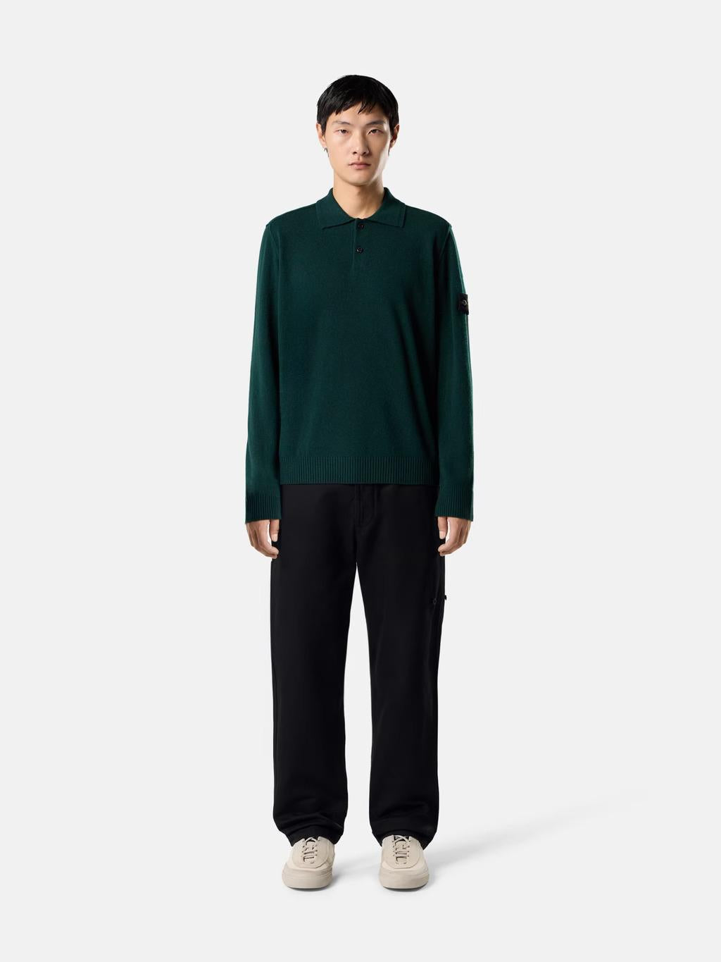 STONE ISLAND Black Wool Turtleneck Knit Sweater for Men