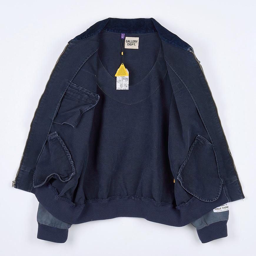GALLERY DEPT. Navy Logo Patch Mechanic Jacket for Men MJKT 20044 NAVY