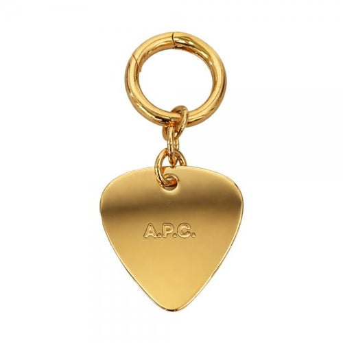 A.P.C. Gold Logo Heart Keyring F66087 RAA