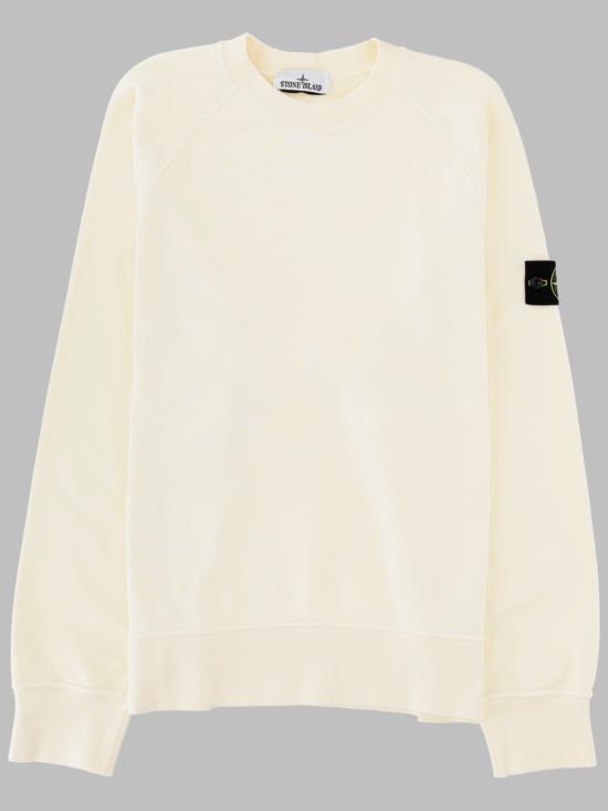 STONE ISLAND Organic Cotton Fleece Oversized Crewneck Sweatshirt