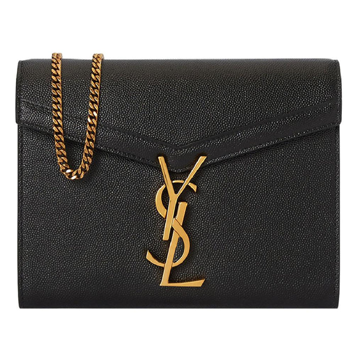 Saint Laurent Cassandra Chain Shoulder Bag Black Leather Crossbody