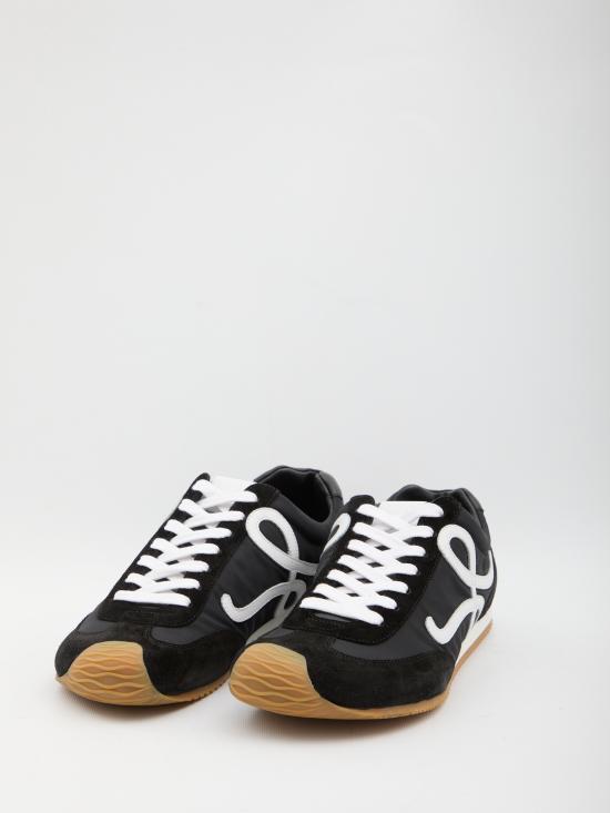 LOEWE Leather Low-Top Sneakers for Men MBR2282X091102 BLACK DOM