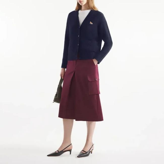 Maison Kitsune Baby Fox Navy Cardigan Women’s Knit