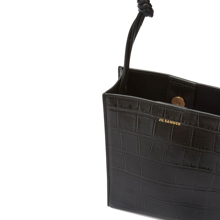 JIL SANDER Croc-Embossed Leather Tangle Small Crossbody Bag J07WG0001 P5359