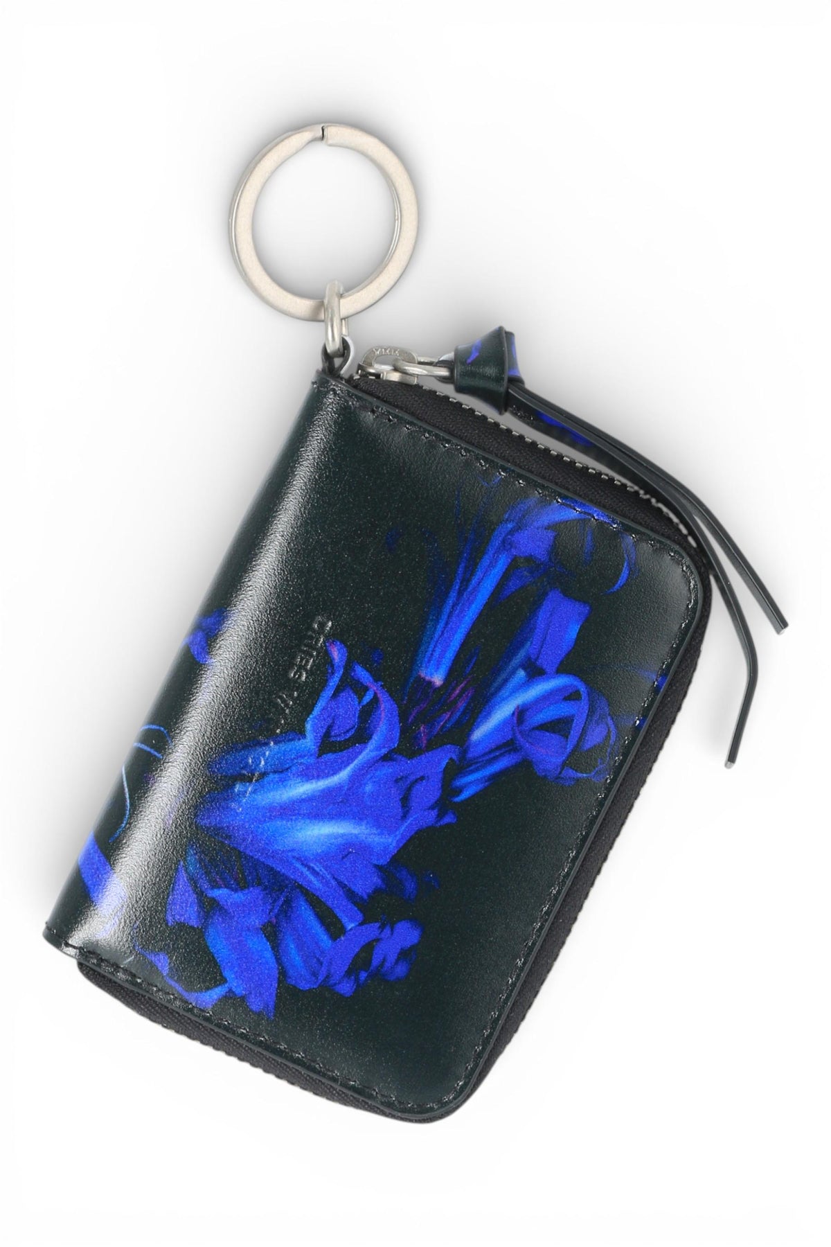 Dries Van Noten Blue Zipped Leather Card Case
