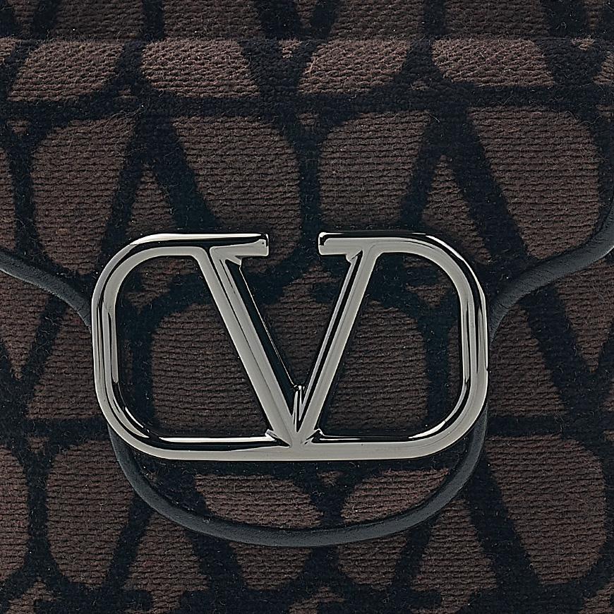 VALENTINO Garavani Iconography V Logo Crossbody Bag Black Unisex