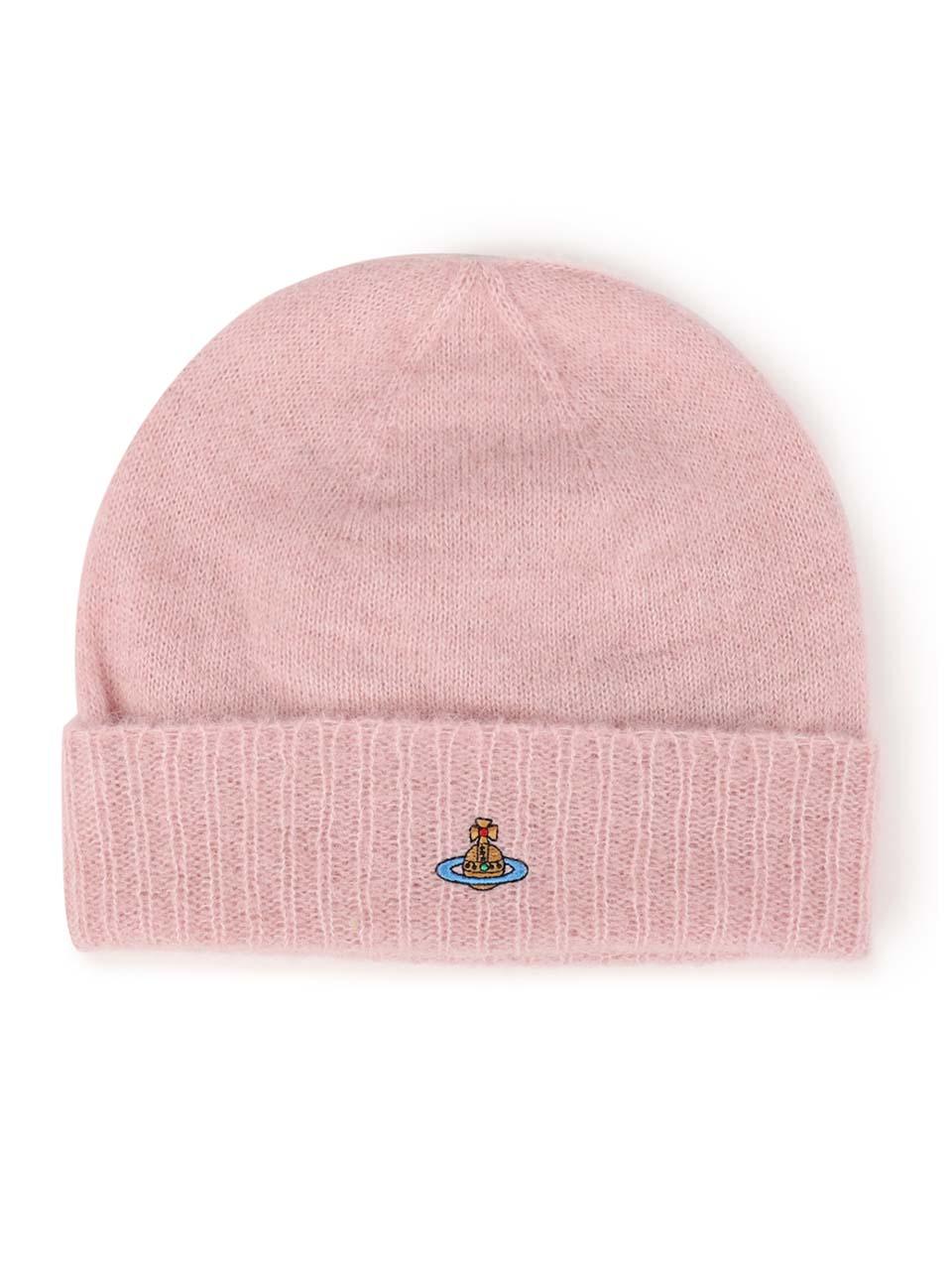 Vivienne Westwood Fluffy Knit Beanie Hat Navy Blue 8102002J K006A