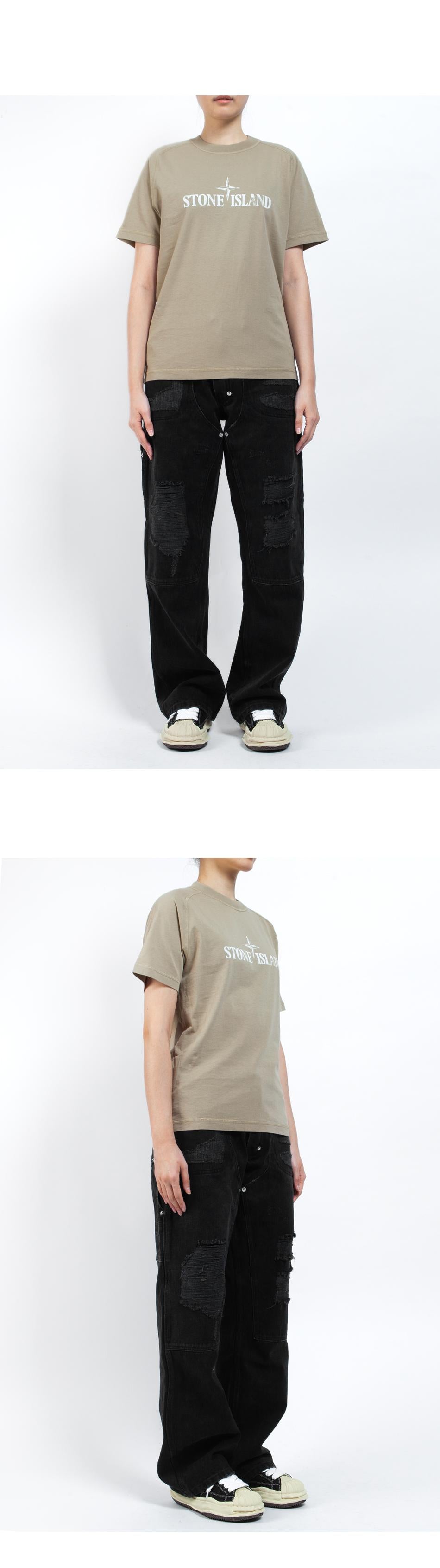 STONE ISLAND Reflective Logo Organic Cotton Slim Short-Sleev 2100020 S0081 V009A
