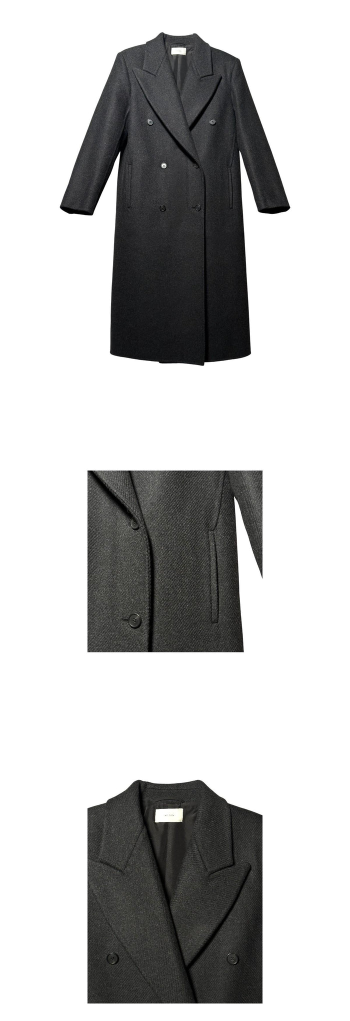 The Row Dark Charcoal Virgin Wool Cashmere Coat