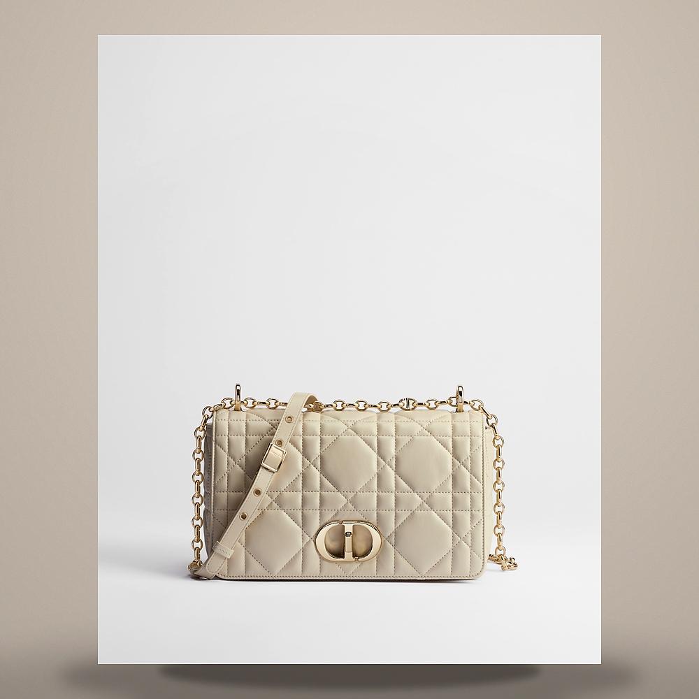 DIOR Soft Caro Bag Medium Creme Macro Cannage Lambskin Shoulder B M9253OHPA M79U