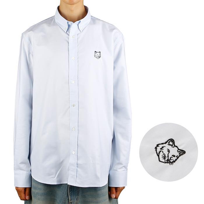 Maison Kitsune Contour Fox Head Casual Oxford Button-Down Shirt
