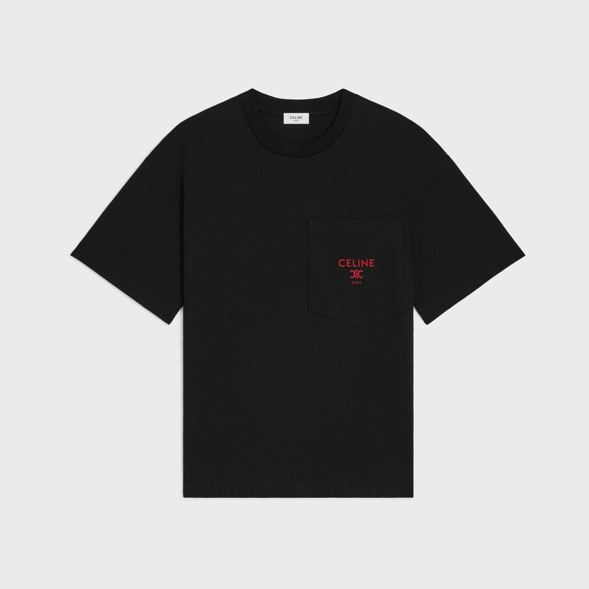 CELINE Logo Short Sleeve T-Shirt Black Men’s RX0I31242 GDX7