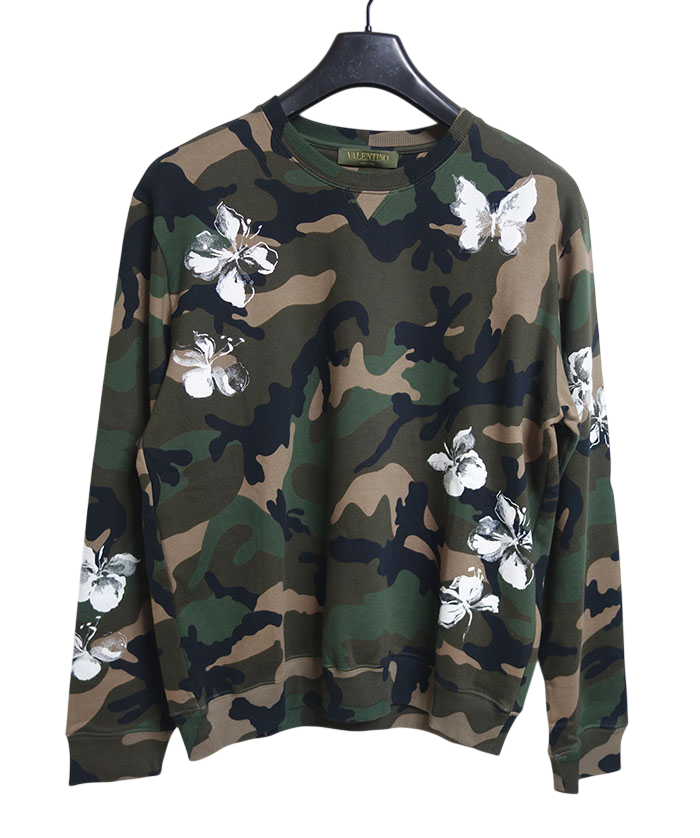 VALENTINO Camo Butterfly Print Sweatshirt