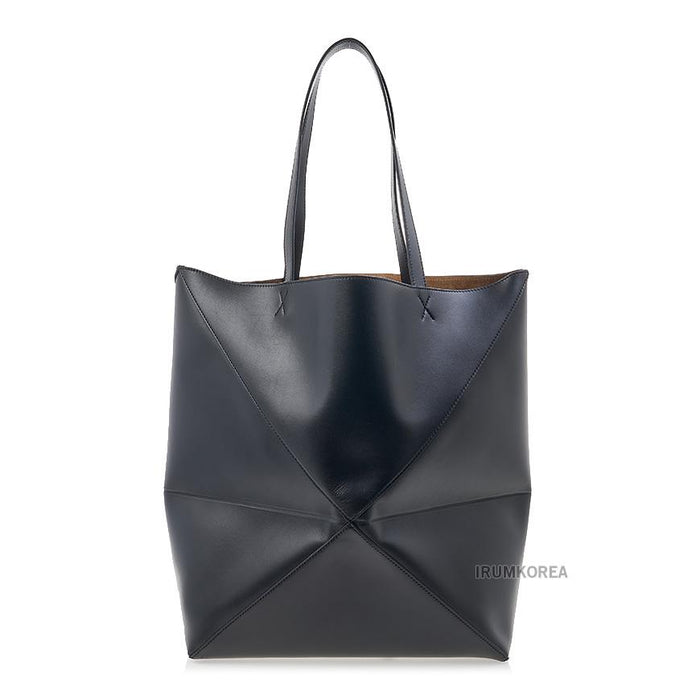 LOEWE Black Leather Puzzle Fold XL Tote Bag
