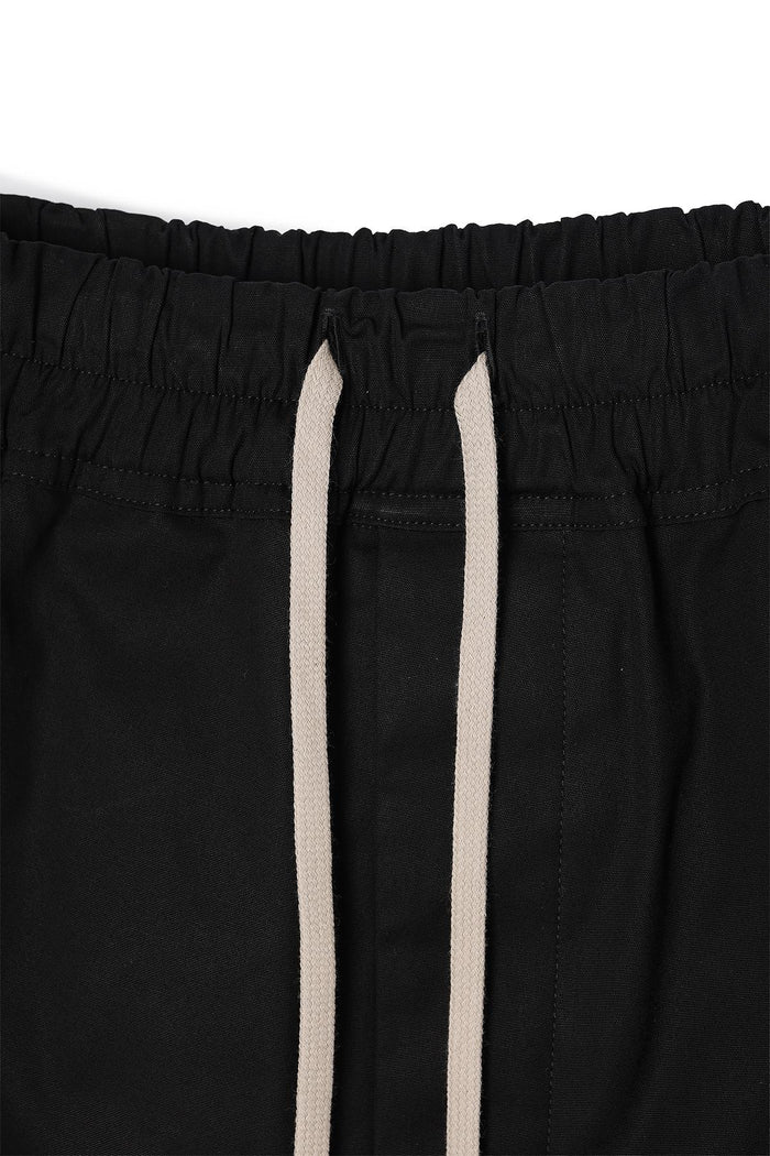 Rick Owens Black Heavy Cotton Poplin Drawstring Jogger Pants