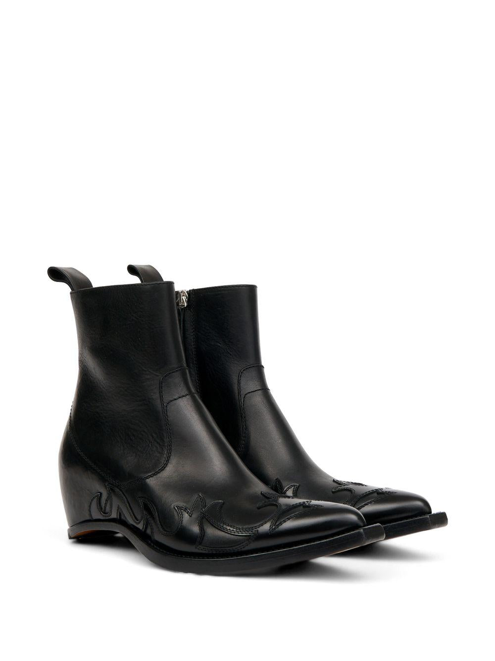 Maison Margiela Black Leather Ankle Boots