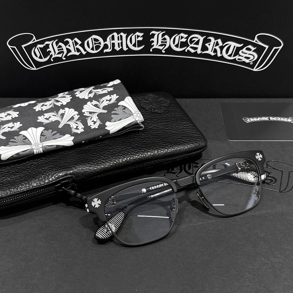 Chrome Hearts Matte Black Silver Accents Unisex Eyeglasses